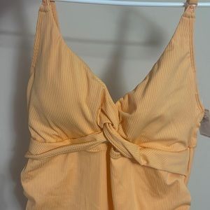 Neon orange bathing suit